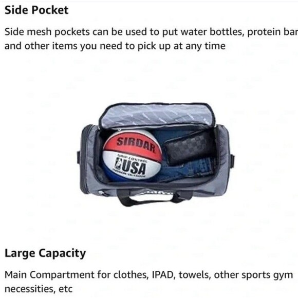 Widfre Gym Travel Duffel Bag with Shoe Compartment‎ Navy Blue NEW - Picture 7 of 12